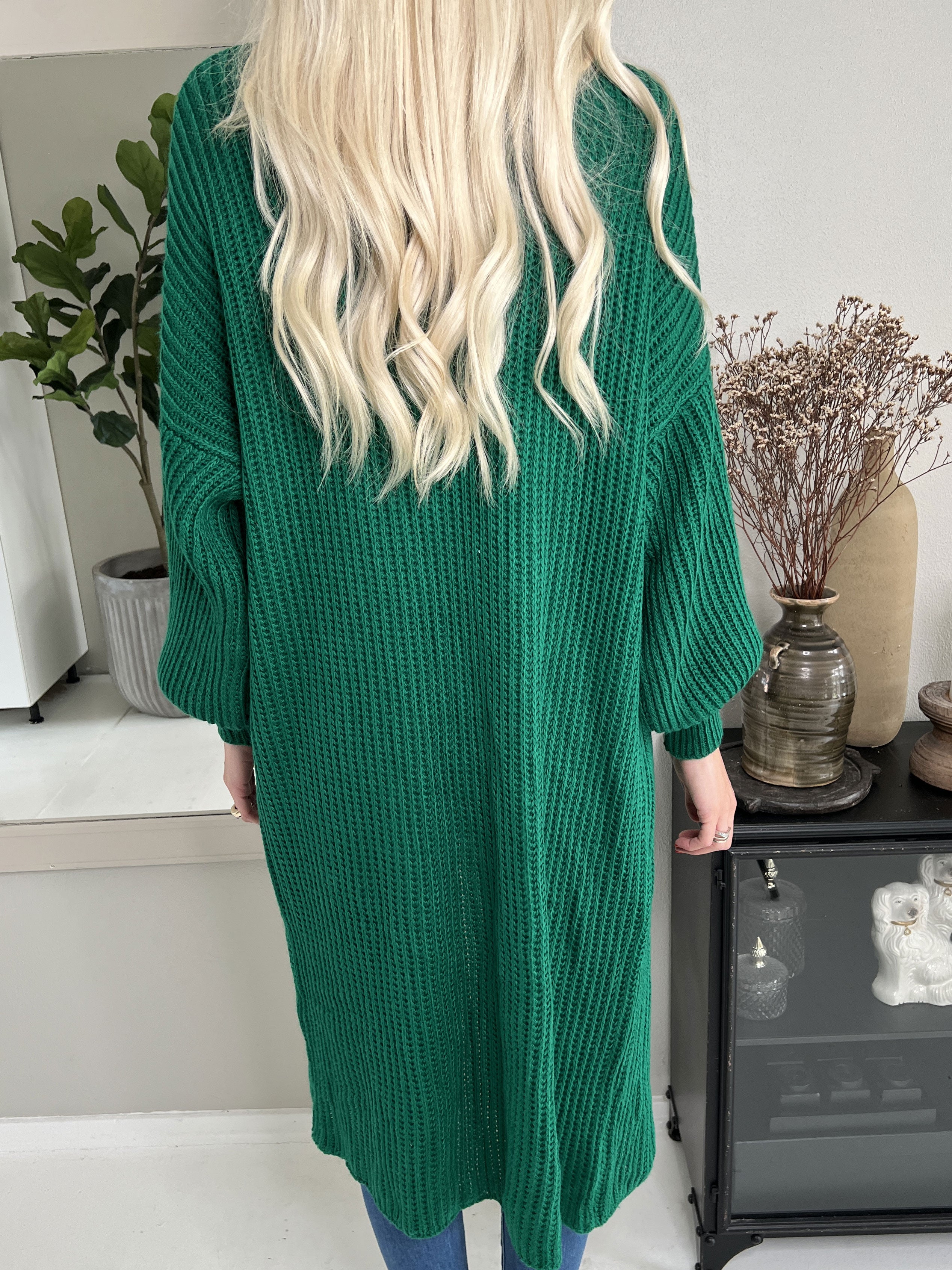 Sally - Strik cardigan med ballonærmer